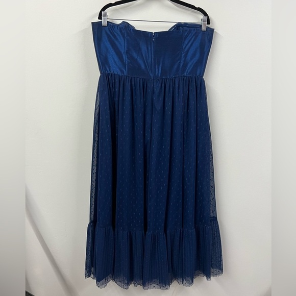 Anthropologie Hutch Tulle Navy Bowtie Midi Dress - Picture 9 of 16